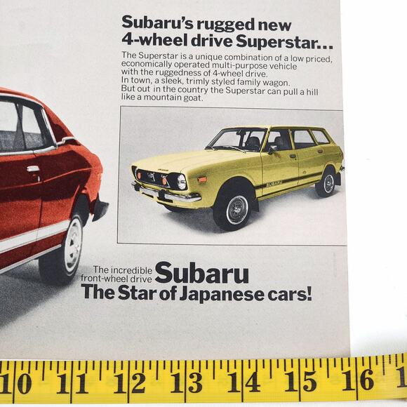 1975 Subaru GF Hardtop Evening Star 2-Page Print Ad Road Test ft Masaichi Kaneda - Picture 7 of 7